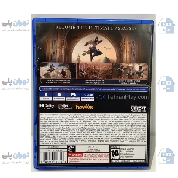 کاور پشتی بازی assassins creed mirage ps4